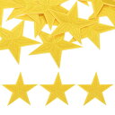 uxcell 12個 アイアンスターパッチ スターエンブロイダリーパッチ DIYクラフト用 装飾修理パッチアップリケ バックパック バッグ 帽子 服用 82mmイエロー