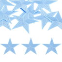 uxcell 12個 アイアンスターパッチ スターエンブロイダリーパッチ DIYクラフト用 装飾修理パッチアップリケ バックパック バッグ 帽子 服用 82mmスカイブルー