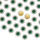 uxcell 100個の縫い付け用ラインストーン 12mmの花の爪ラインストーンクリ スタルガラスメタルベース縫い付け宝石ボタン 縫い付けアクセサリー服靴イヤリングベルトクラフト ダークグ リーン