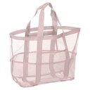 uxcell メッシュビーチトートバッグ 1Pcs 25" x 15" x 8" アップグレードされたビーチタオルバッグ 防水プールバッグ ビーチバケーションやデイリートラベル用(ライトピンク)