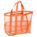 uxcell メッシュビーチトートバッグ 1Pcs 25" x 15" x 8" アップグレードされたビーチタオルバッグ ビーチバケーションやデイリートラベル用の防水プールバッグ(オレンジ)