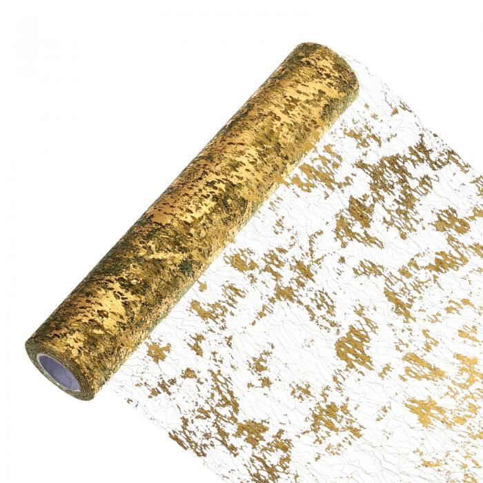 uxcell 33フィート テーブルランナー スパンコール金色ホイル薄型メッシュメタリックテーブルランナーロールテーブルデコレーション イベントパーティー 誕生日パーティー 結婚式 クリスマス 新年 アーミー緑金色