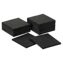 uxcell 家具パッド 16個3" - 四角形の自己粘着フェルト家具パッド 家具の足 椅子の脚 ハードウッドフロア用の床保護具(ブ ラ ック)