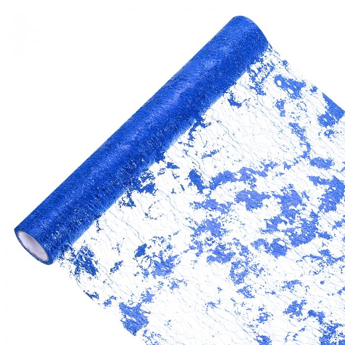 uxcell 16フィート テーブルランナー スパンコール金色ホイル 薄いメッシュメタリックテーブルランナーロールテーブルデコレーション イベントパーティー 誕生日パーティー 結婚式 クリスマス 新年 ダークブルー