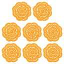 uxcell クロシェ編みドイリー 8枚4インチの綿織りコースター 花柄の手編みラウンドコースター ウェディングパーティーの装飾用(アプリコ ット)