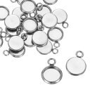 uxcell 丸いペンダントブ ランクトレイ 20個6mm - ステンレス製カボションセッティングブ ランクベース DIYクラフトおよびジュ エリーメイキング用...