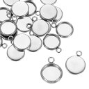 uxcell 丸いペンダントブ ランクトレイ 20個8mm - ステンレス製カボションセッティングブ ランクベース DIYクラフトやジュ エリーメイキング用(シ...