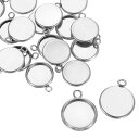 uxcell 丸いペンダントブ ランクトレイ 50個10mm - ステンレス製カボションセッティングブ ランクベース DIYクラフトおよびジュ エリーメイキング...