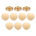 uxcell 10個のメタルフラットボタン、15mmの丸いメタルボタン、合金のシャンク交換ボタン、男性用女性用スーツウールコートシャツジャケットズボン裁縫クラフト、ミストゴー ルド