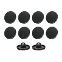 uxcell 10個24Lメタルラウンドフラットボタン15mm合金シャンククラフト交換ボタン男性女性スーツウールコートシャツズボン裁縫クラフト クッション黒