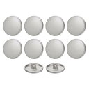 uxcell 10個32Lメタルラウンドフラットボタン20mm合金シャンククラフト交換ボタンメンズレディーススーツウールコートシャツズボン裁縫クラフト グレー
