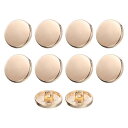 uxcell 10個24Lメタルラウンドフラットボタン15mm合金シャンククラフト交換ボタン男性女性スーツウールコートシャツズボン裁縫クラフト ゴー ルドトーン