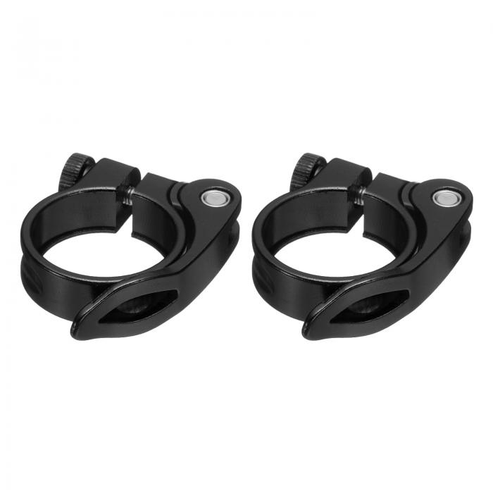 uxcell 2pcs バイクシートポストクランプ34.9mm 自転車クランプ アルミ合金バイククイックリリースシートポストカラー 直径30.4?31.6mm 自転車マウンテンバイク ロードバイク シートポストチューブ 黒