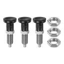 uxcell 3pcs プッシュフィットボールノーズスプリングプランジャー M12x1.5スレッド 0.6mm ピン径 ステンレススチール リターンノブプランジ...