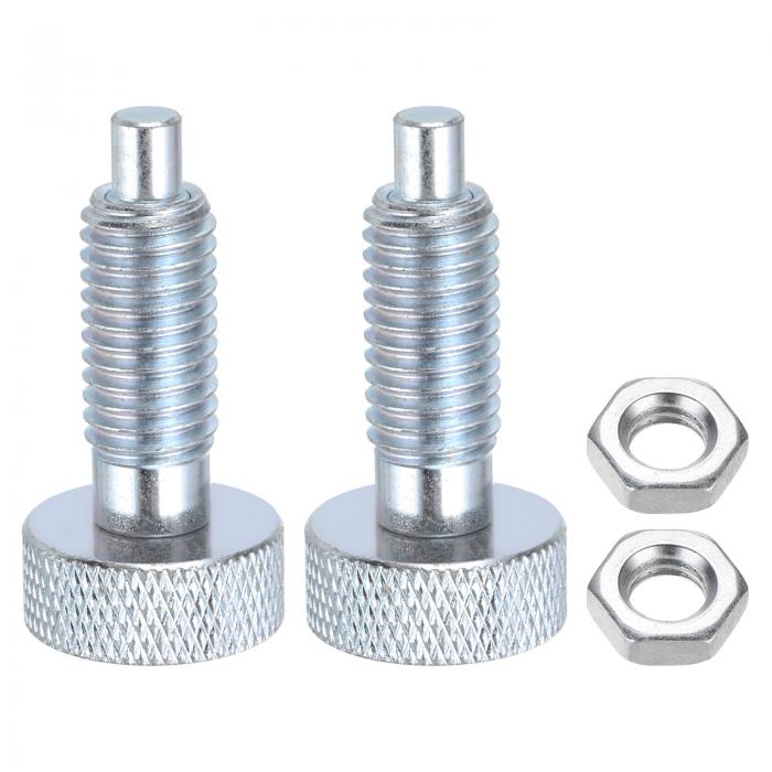 uxcell 2個のスプリングプランジャーM10x1.5スレッドサイズピン径5mm引き込み式クイックリリースピン炭素鋼非ロッキングインデックスプランジャー工業用機器用