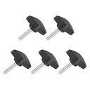 uxcell 5個のティーウィングノブ親指ネジ M5 x 25mmクランピングネジノブメススレッド炭素鋼T字形親指ネジハンドル36mm Dia。ハンド締めノブ交...