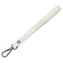 uxcell レザーリストレットストラップ 20cm/7.87"ロングキーチェーンハンドストラップ 財布 クラッチ ウォレット キーチェーンバッグDIY用 レザー交換リストストラップ(クリームホワイトレザー 黒色クラ スプ)