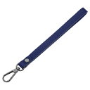 uxcell レザーリストレットストラップ 20cm/7.87"ロングキーチェーンハンドストラップ 財布 クラッチ ウォレット キーチェーンバッグDIY用 レザー交換リストストラップ(ダークブルーレザー 黒色クラ スプ)