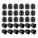 uxcell ナット保護キャップ、30個 M4x7x9mm - プラスチック製六角ネジ保護キャップ、ドーム型ドームヘッドボルトカバー、防水装飾キャップ(黒)
