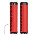 uxcell バイクハンドルグリップ0.87インチモデル 心地よいなグリップ PUレザー製 強化グリップ BMXグリップ 0.1インチ六角レンチとダブルアルミロ...