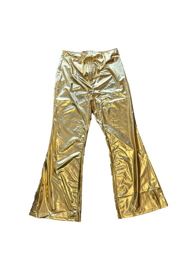 Allegra K レディース ドローストリング メタリック ワイドレッグパンツ ディスコ アウトフィット ゴールド L Allegra K レディース ドローストリング メタリック ワイドレッグパンツ ディスコ アウトフィット ゴールド L