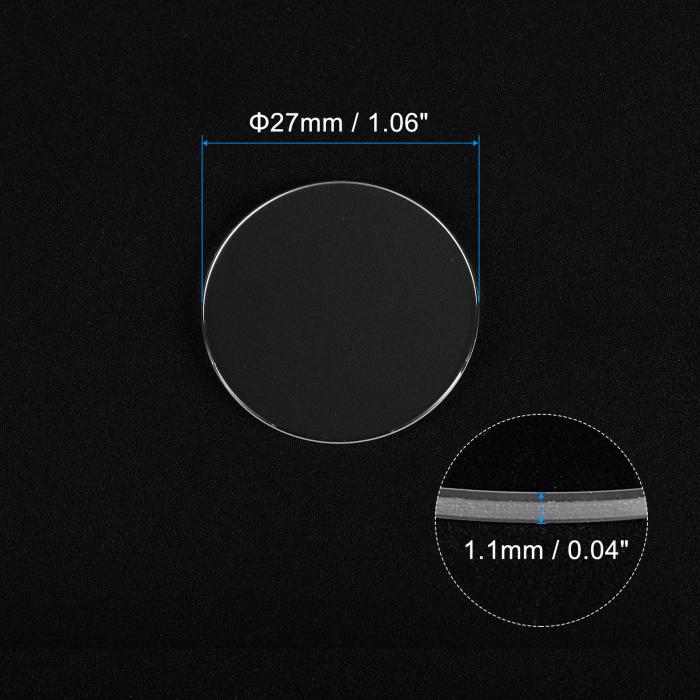 uxcell 2個の時計用水晶ガラスレンズ 27mmフラットラウンドサファイアガラス時計フェイス水晶レンズ交換部品 時計修理用 クリア