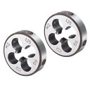 uxcell 2個の丸いねじ切りダイ M12 x 1.5 メートルねじ 右ねじ切り固定ダイ 合金工具鋼タッピング修理ツール