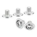 uxcell フランジ付きボタンヘッドソケットキャップスクリュー 100個 M5x6mm - 304ステンレス鋼ソケットドライブファスナーボルト 家具取り付け用全ねじマシンスクリュー(シルバー)(4)