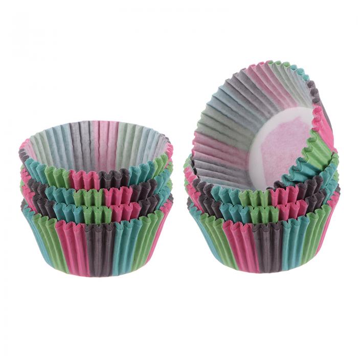 uxcell 200個 カップケーキライナー カラフルなケーキカップ カップケーキカップ 標準サイズ マフィンライナー ペーパー ベーキングカップ ラッパー 油汚れ防止 パーティー 結婚式 誕生日