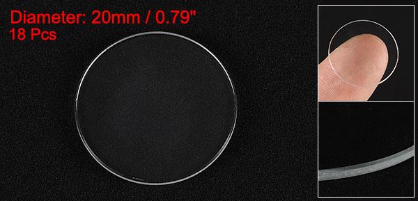 uxcell 18個の時計用水晶ガラスレンズ 20mmフラットラウンドメガネ時計フェイス水晶レンズ交換部品 時計修理用 クリア