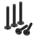 uxcell フランジ付きボタンヘッドソケットキャップスクリュー 25個 M4x45mm - 304ステンレス鋼ソケットドライブファスナーボルト 家具取り付け用全ねじマシンスクリュー(ブ ラ ック)(4)