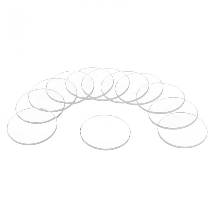 uxcell 12個の時計用水晶ガラスレンズ 22mmフラットラウンドガラス時計フェイス水晶レンズ交換部品 時計修理用 クリア