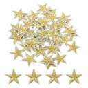 uxcell 5つ星のアイロンパッチ 刺繍付き パッチ アップリケ 衣類修理 バックパック 靴の装飾 4x4cm/1.57x1.57