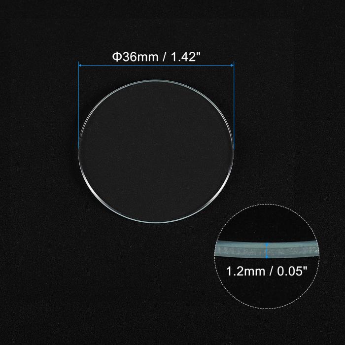 uxcell 18個の時計用水晶ガラスレンズ 36mmフラットラウンドメガネ時計フェイス水晶レンズ交換部品 時計修理用 クリア