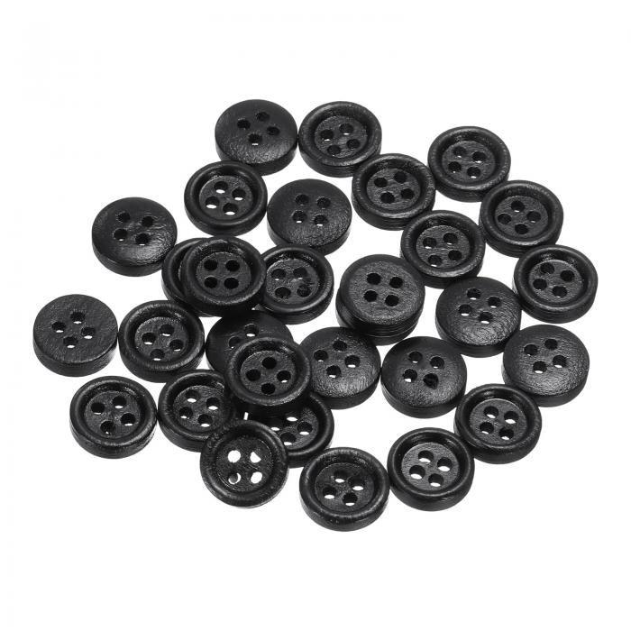 uxcell 30個18L木製ボタン15/32