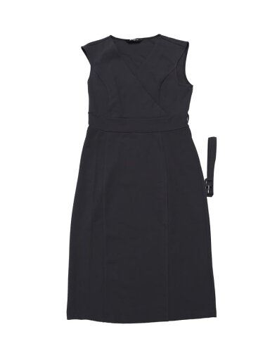 Allegra K オフィス ドレス ペンシル ドレス ノースリーブ ラップ Vネック ベルト付き レディース ダークグレー M Allegra K オフィス ドレス ペンシル ドレス ノースリーブ ラップ Vネック ベルト付き レディース ダークグレー M