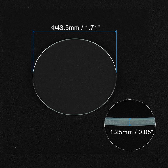 uxcell 18個の時計用水晶ガラスレンズ 43.5mmフラットラウンドメガネ時計フェイス水晶レンズ交換部品 時計修理用 クリア