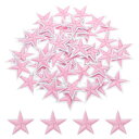 uxcell 5つ星アイロンパッチ刺繍付きパッチアップリケ衣類修理バックパック靴装飾用品4x4cm/1.57x1.57" 50枚入り(ピンク)