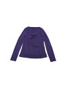 Allegra K レディース ルーシュ カウルネック 長袖 グリッター クラブ トップ パープル M(4)