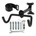 BULLSPANN 壁掛け自転車ラック、自転車屋内収納ラック、ストラップとレンチ付き、サイクリング壁掛けホルダーフック1セット、ガレージ用、ブラック