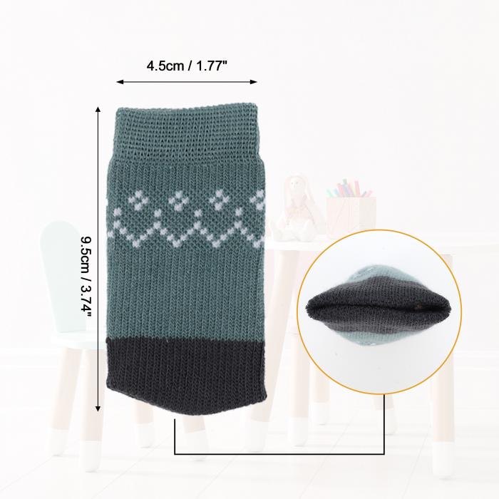 CAPASTEC 椅子脚カバー チェアソックス 椅子足カバー チェアソックス 可愛い 椅子脚キャップ 滑り止め イス・テーブル・床 脚保護具 騒音 きず防止 トラブル 部屋飾り 脱げにくい 4脚分 16枚入り 角脚丸脚兼用 ストライプ柄 ライト緑 [2]