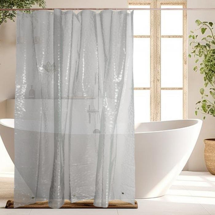 CAPASTEC 1セット 防水シャワーカーテンライナー、ボトムマグネット付きシャワーカーテン、バスルーム用バスタブシャワースタンド用シャワーライナー、200c...