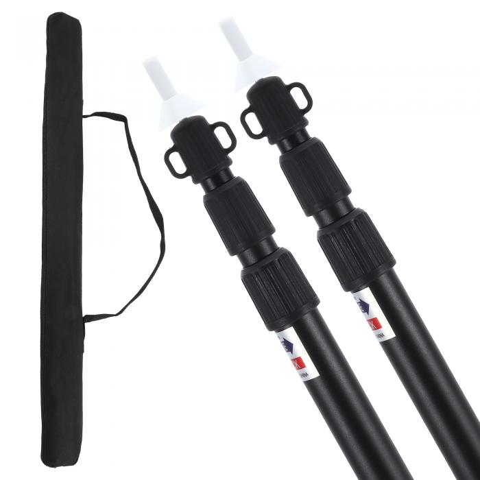 CAPASTEC タープポール 伸縮 テントポール 伸縮ポール 収納袋付き 長さ調節可能 2本セット キャンプ 設..