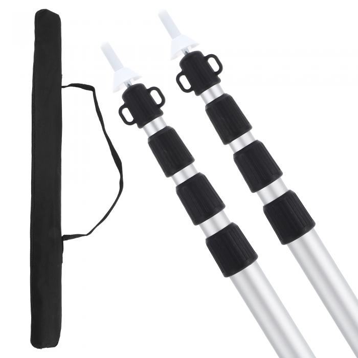 CAPASTEC タープポール 伸縮 テントポール 伸縮ポール 収納袋付き 4節 2本セット キャンプ 設営用具 テ..