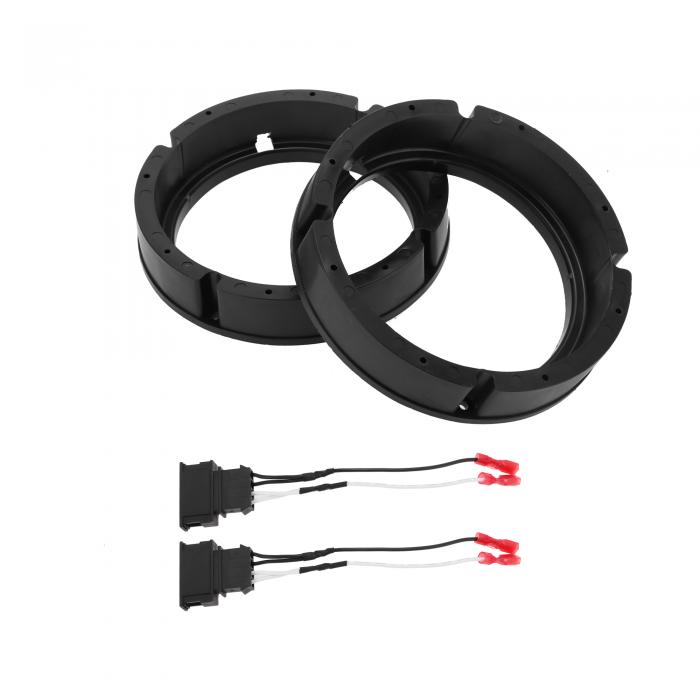 INFINAUTO スピーカースペーサーリングツィータースピーカースペーサーアダプターフロントリア6.5インチ用フォルクスワーゲンに対応ゴルフMK4 1J 1997-2004 ABSブラック防水