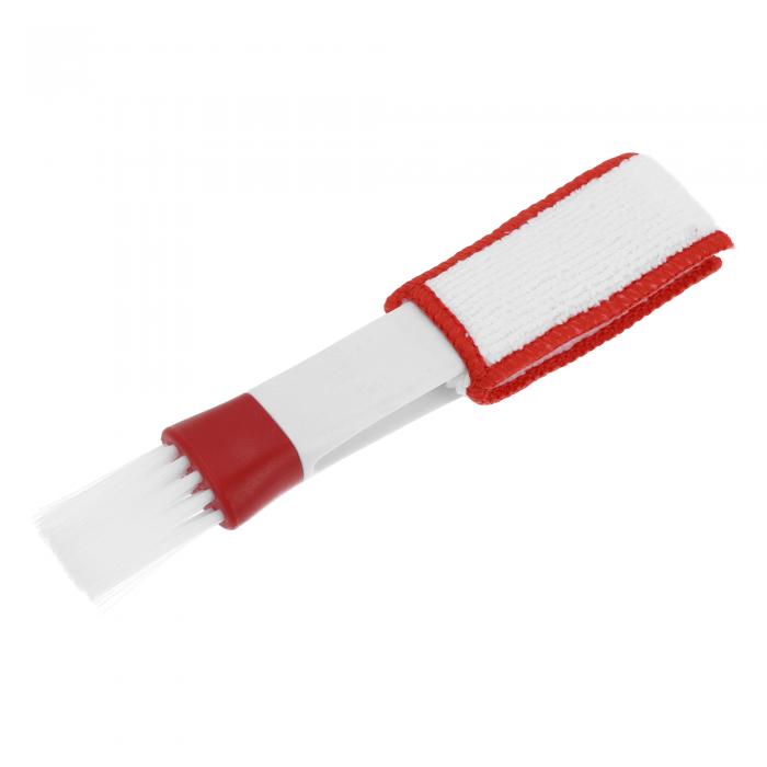 INFINAUTO 車載用室内エアコンクリーンブラシ 17cm車載用エアコンケアブラシTPRレッドホワイト 1個