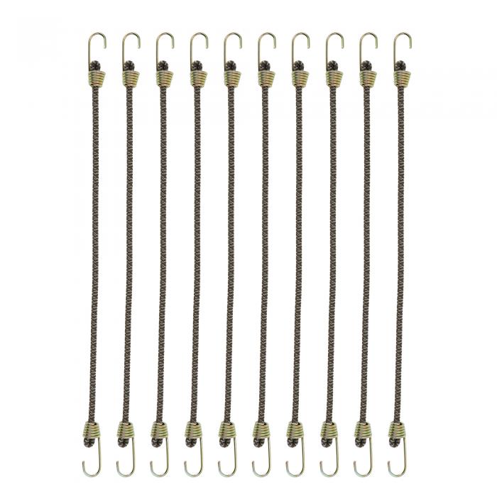 INFINAUTO ラテックスミニロープ荷物ロープ25cmオートバイトレーラートラック貨物調整可能なバンジーコード金属バックル付きアソーテッドカラー10個