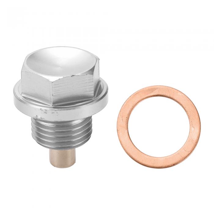 Motoforti ユニバーサルオイルパンスクリューオイルドレンプラグサンプドレンナットボルト M16x1.5 アルミニに対応ウム合金 シルバートーン 1セット