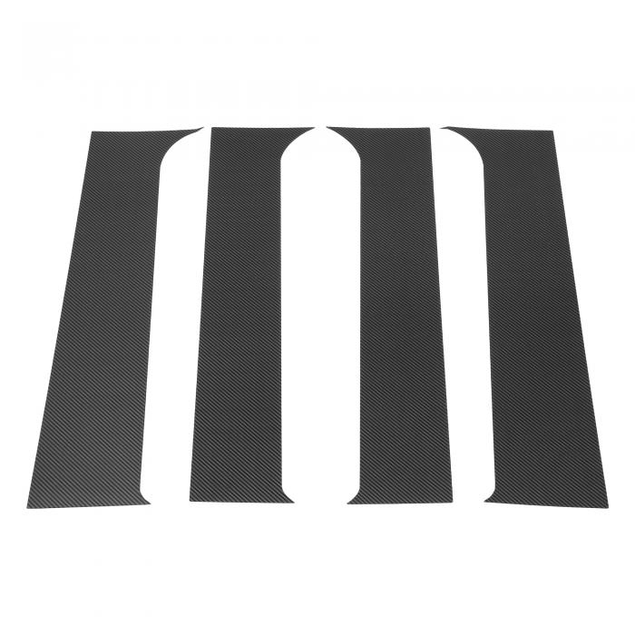 Motoforti ドアピラーウィンドウトリムアンチスクラッチステッカーピラーポストドアアウターエクステリアカバーfor Fordに対応 F-250 1999-2014カーボンファイバーパターンブラック(2)