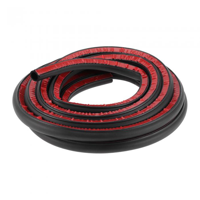 Motoforti 自動車用ウェザーストリップ ドアウェザーストリッピング エッジトリムシールストリップ 自己粘着性ウェザーシールストリップ 車のドア用 13フィートx0.55インチ D形状 EPDM ブラック